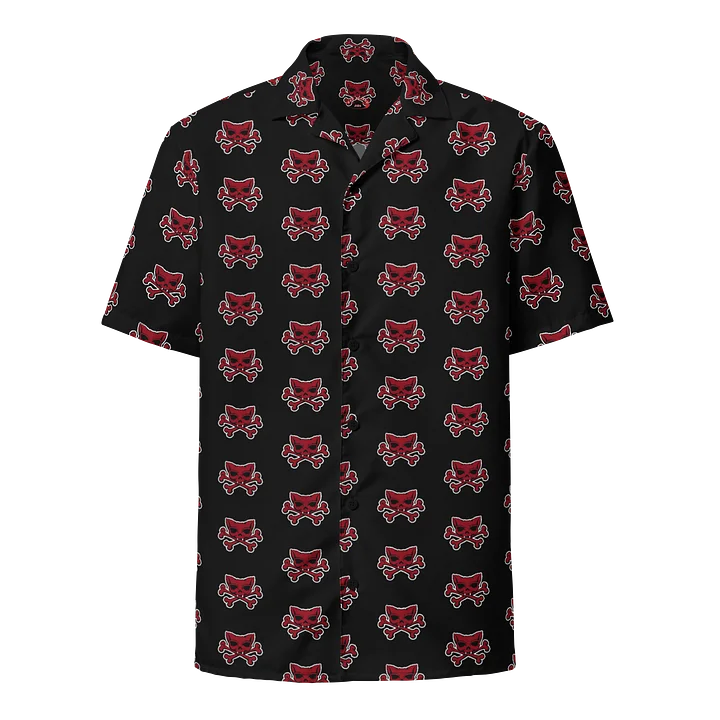 Red Kat Skull Designer Hawaiian Shirt product image (1)