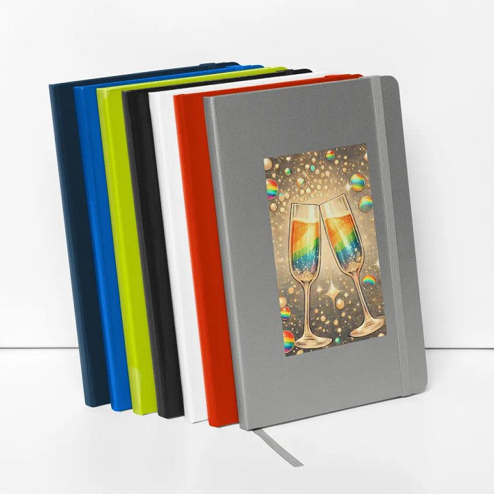Rainbow Champagne Celebration Journal / Guestbook - BLACK product image (2)
