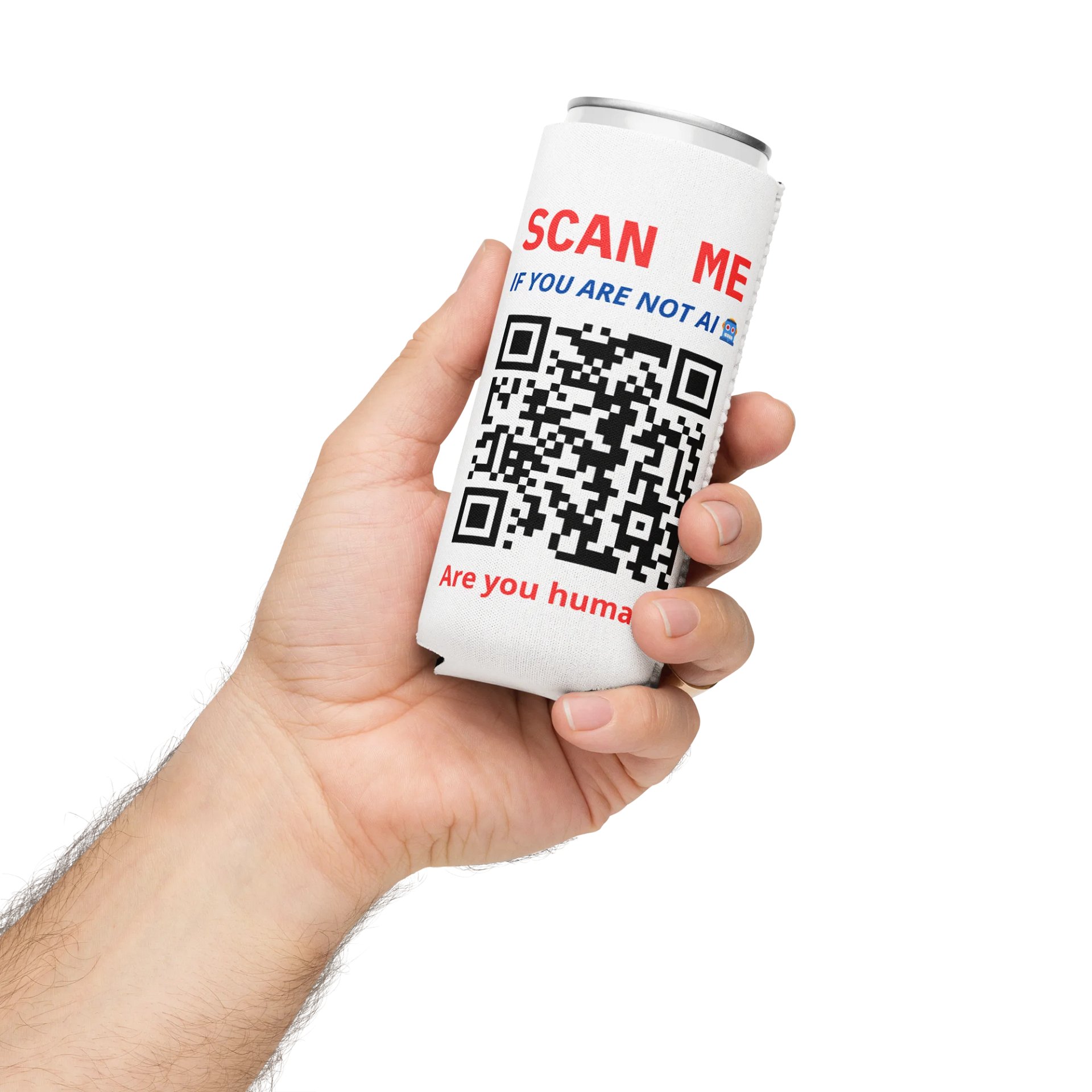 AI inspired Can Cooler with QR Code Reward. product image (3)