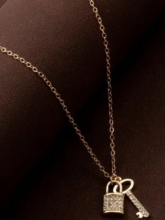 Small Lock Key Pendant Necklace product image (2)