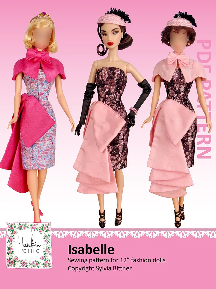 Isabelle sewing pattern for 12" fashion dolls product image (1)