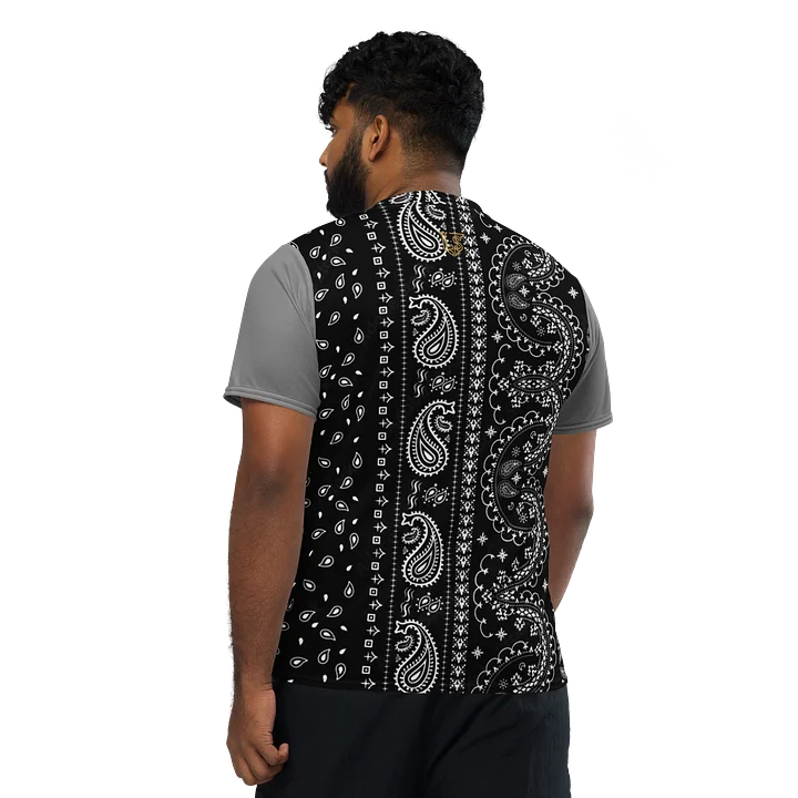 Lafate Store Designer Print Shirt Grey Vertical Paisley product image (1)