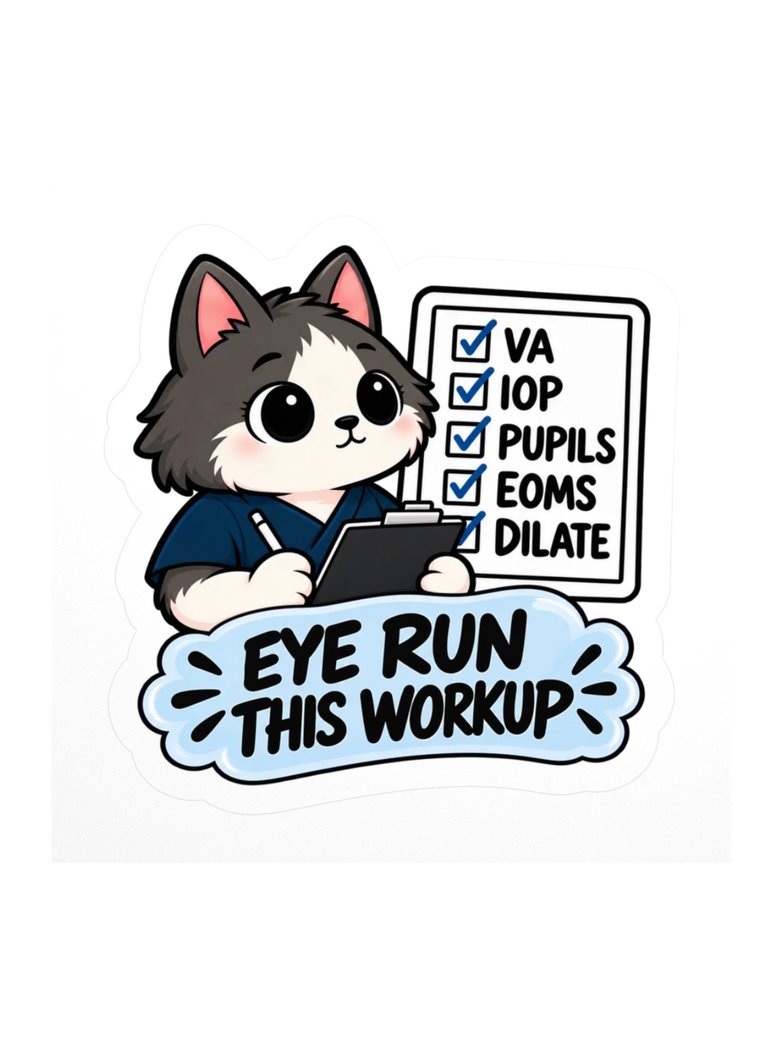 Sleepy Optometrist Eye Run This Workup Sticker product image (1)