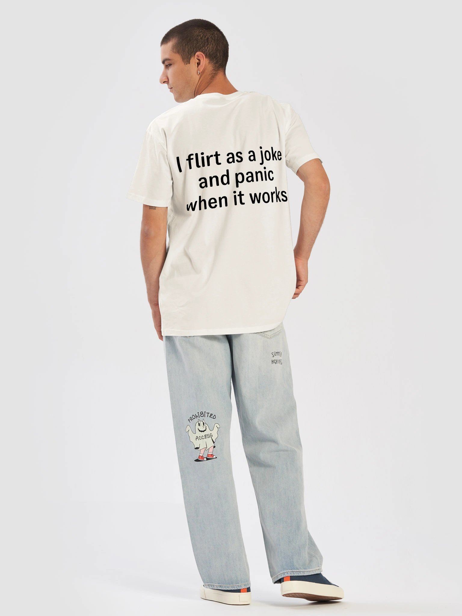 I Flirt As A Joke And Panic When It Works - Funny Graphic Tee / Sarcastic Meme Shirt product image (21)