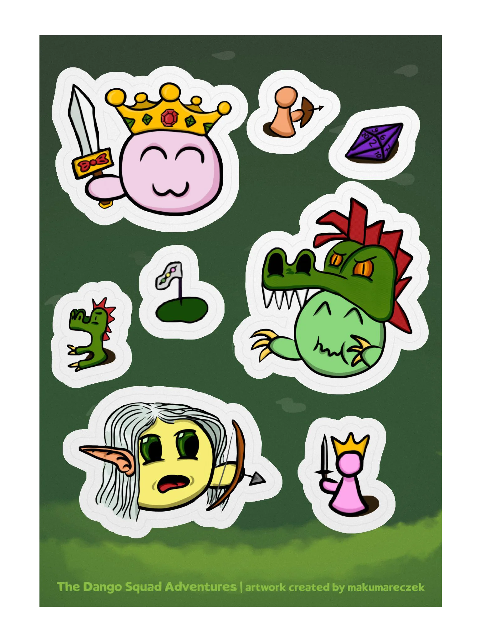 DnD Dango Set - Kiss Cut Sticker Sheet product image (1)