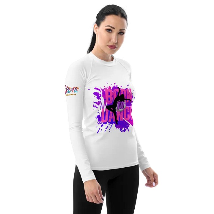 Born to Dance Her Silhouette Vibrant Splatter Rash Guard product image (2)