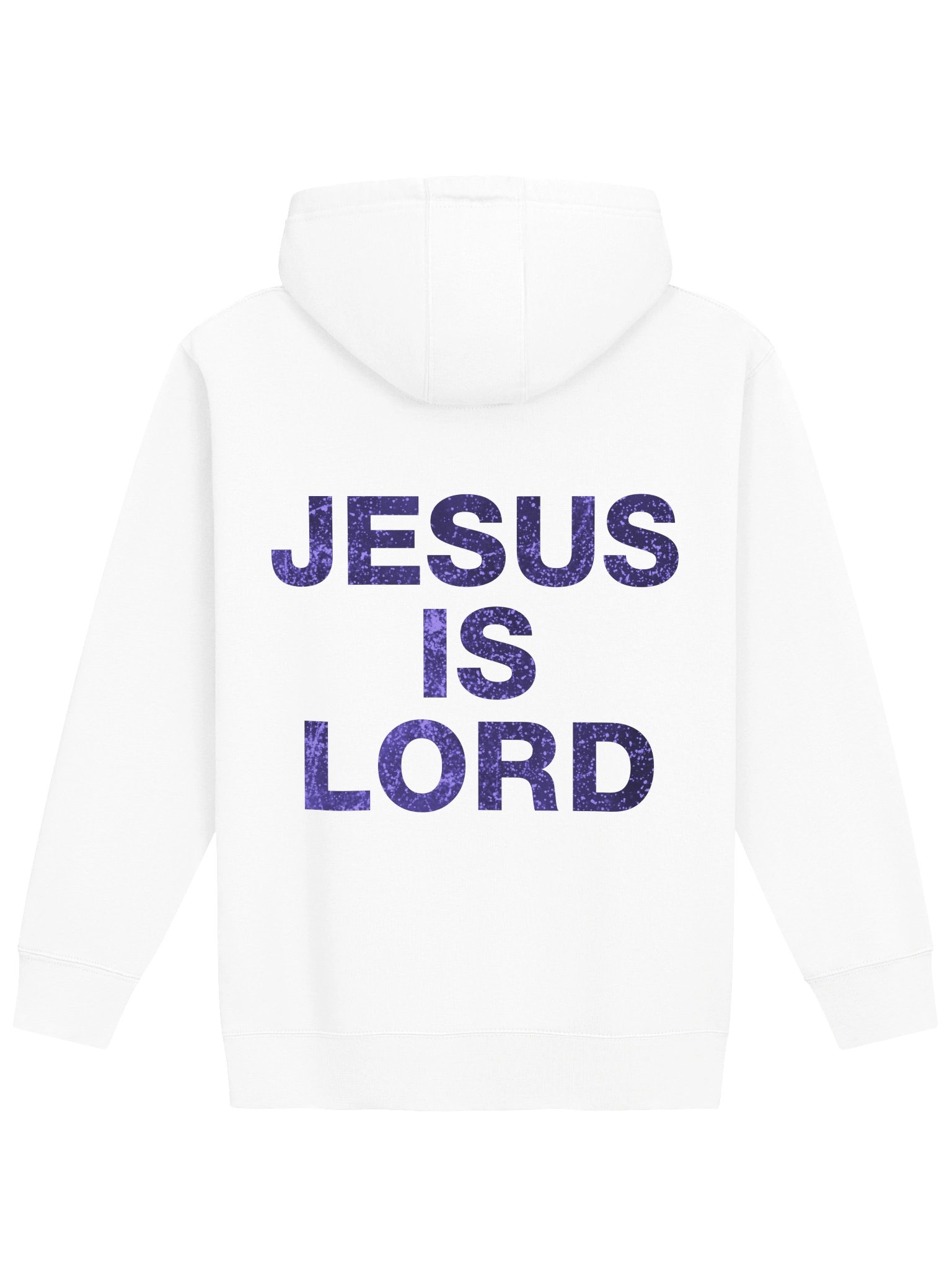 Jesus is Lord Purple Stressed Lettering White Hoodie product image (1)