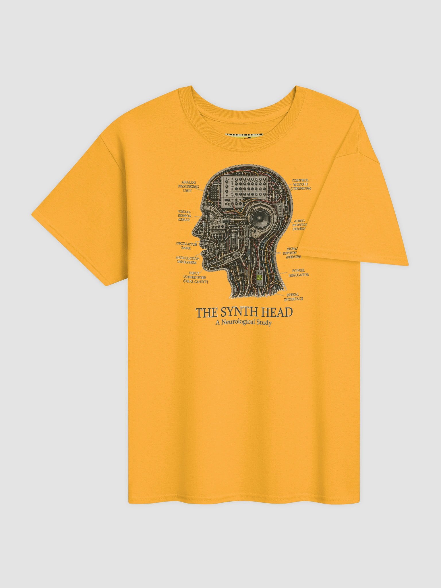THE SYNTH HEAD a Neurological Study, by Frank Fonik (tb-3-0-3 tribute), Techno EDM, Unisex t-shirt product image (4)