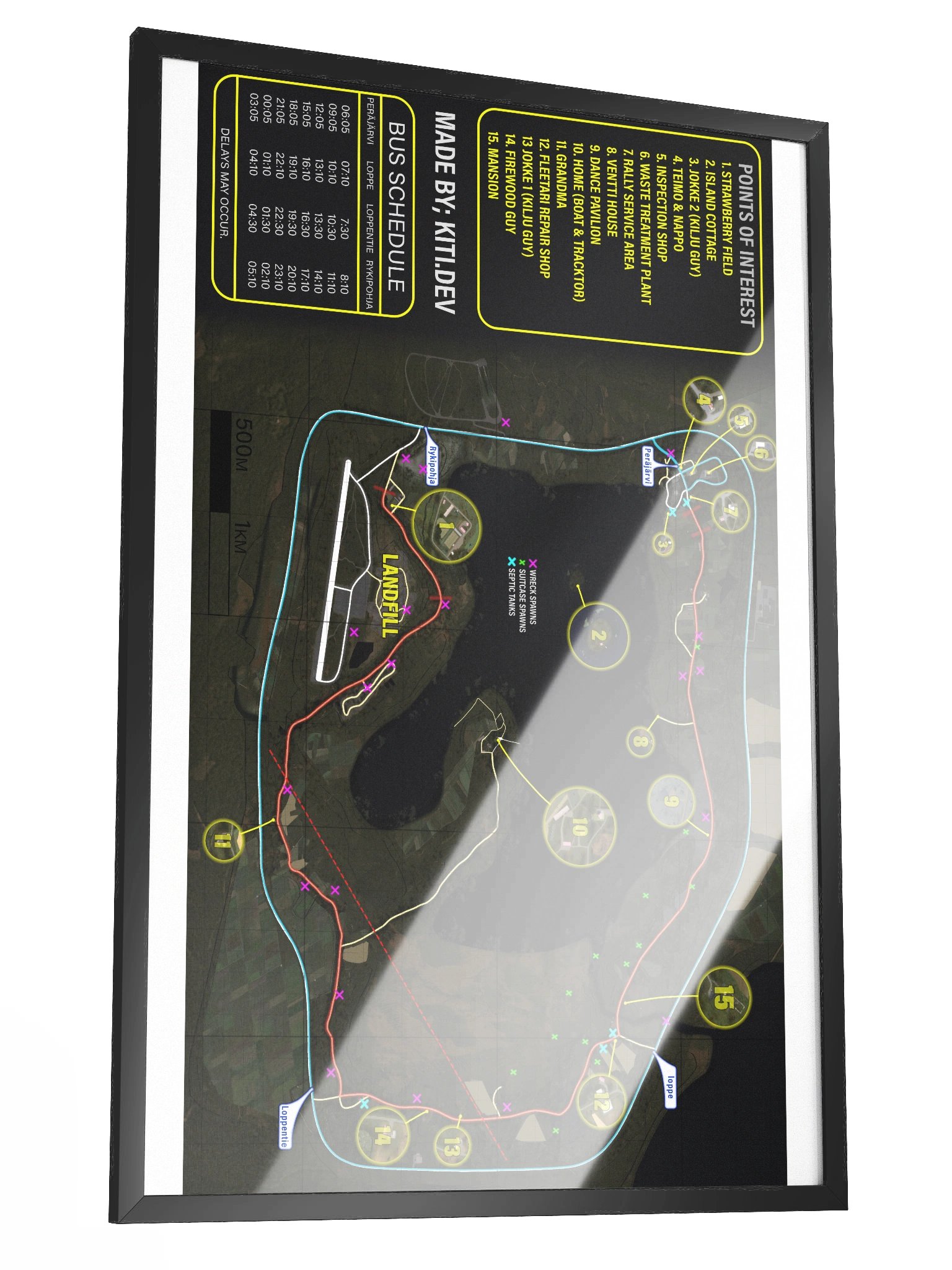Peräjärvi Route Map Poster product image (2)