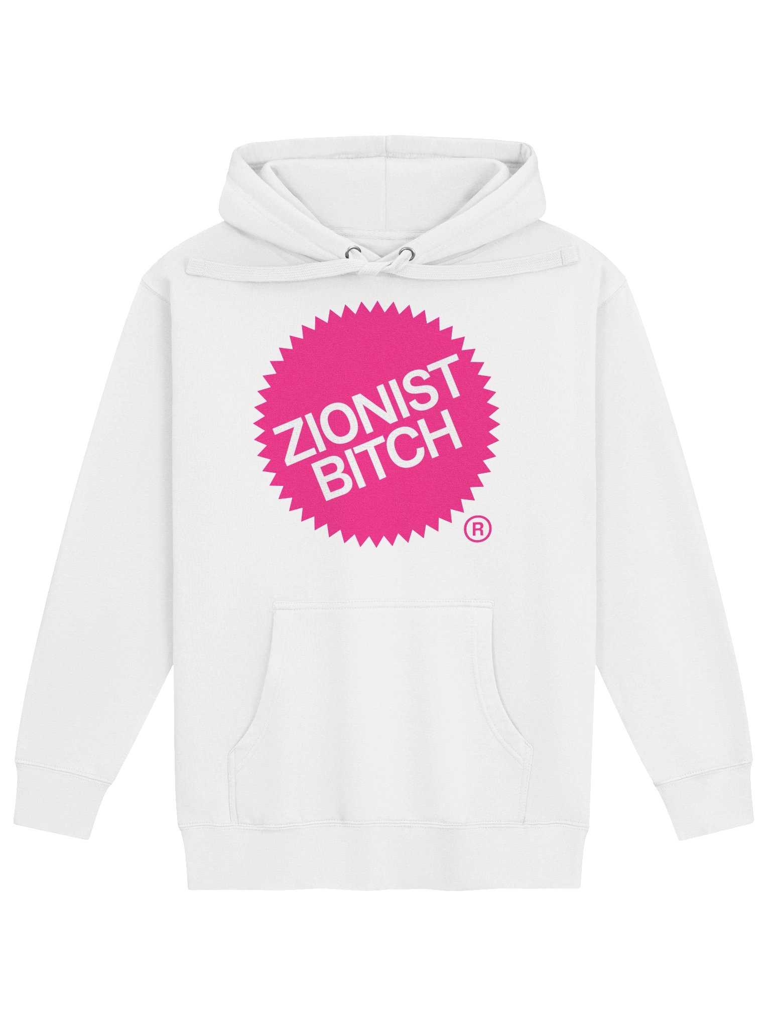 Zionist Bitch Label Hoodie (White) product image (1)