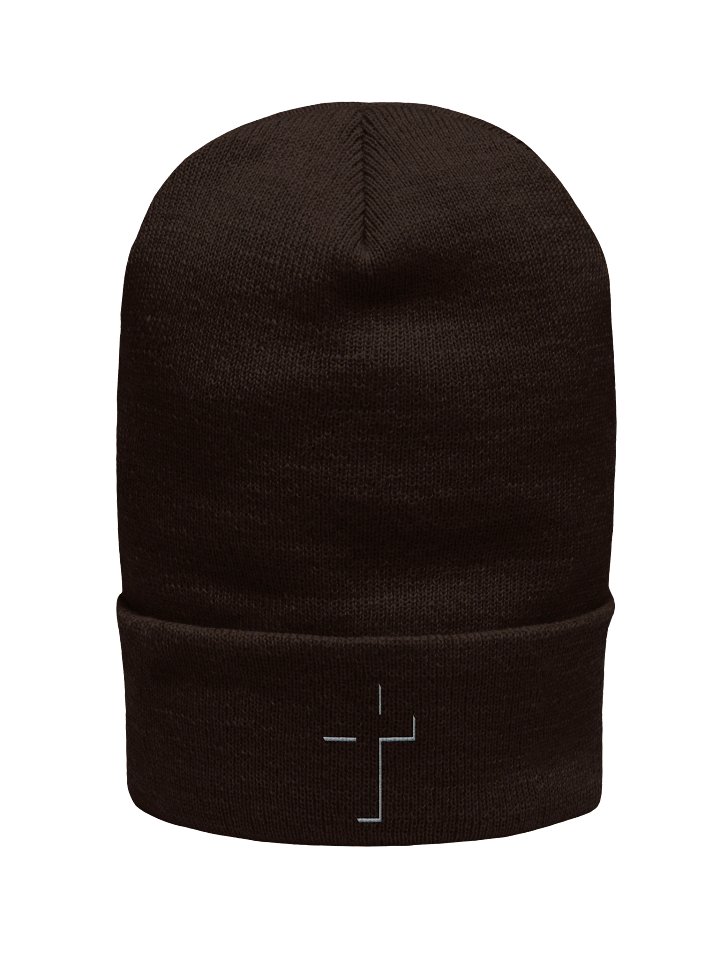 White Cross Shadow Beanie product image (1)