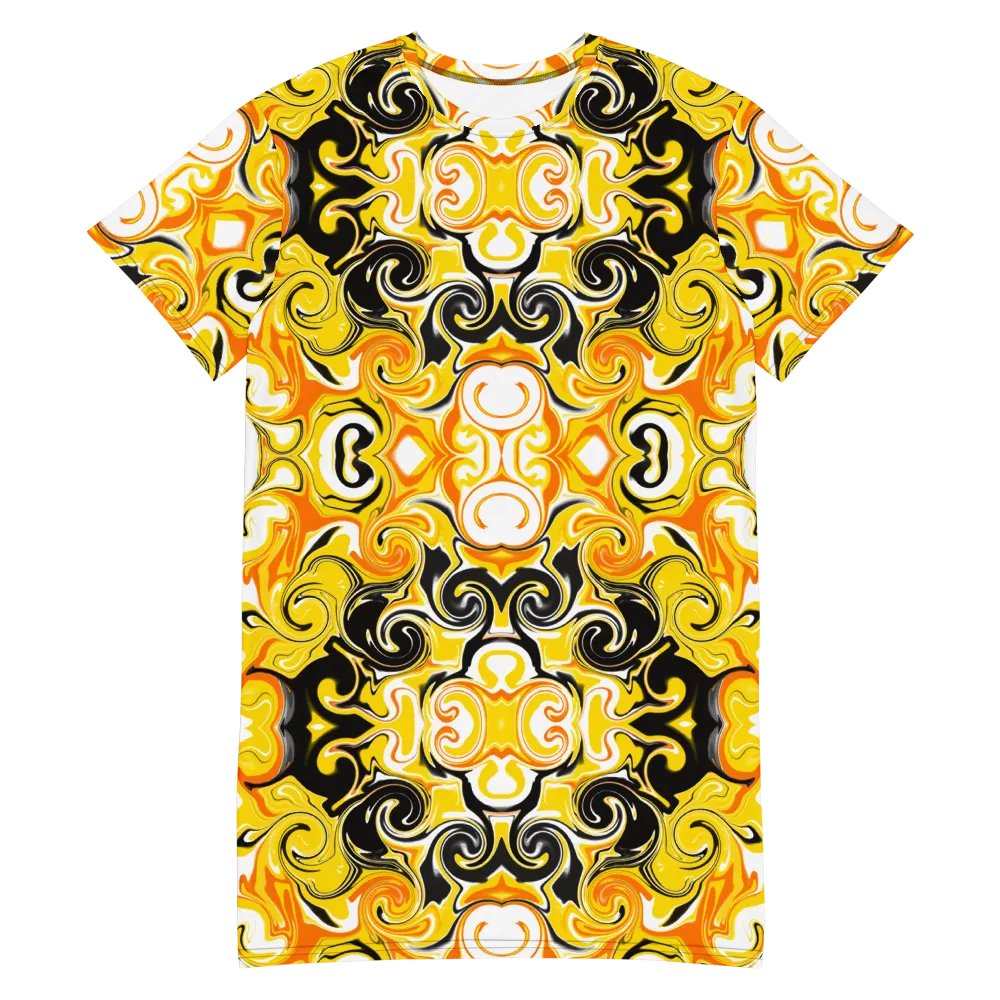 Yellow Baroque Luxe All-Over T-Shirt Dress product image (3)