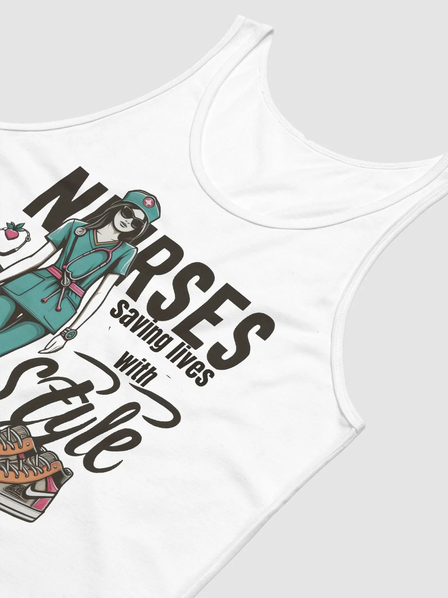 Health Professionals: Stylish Nurse Heartbeat Tank product image (24)