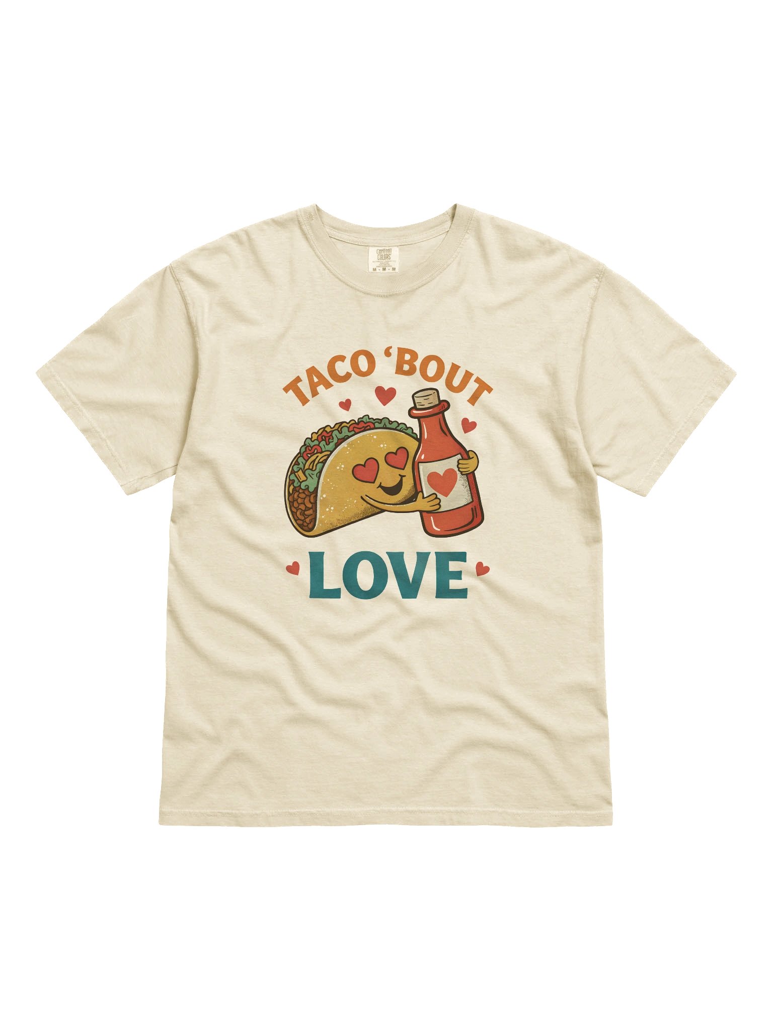 Taco ’Bout Love T-Shirt – Cute Taco & Hot Sauce Valentine Food Pun Illustration product image (7)