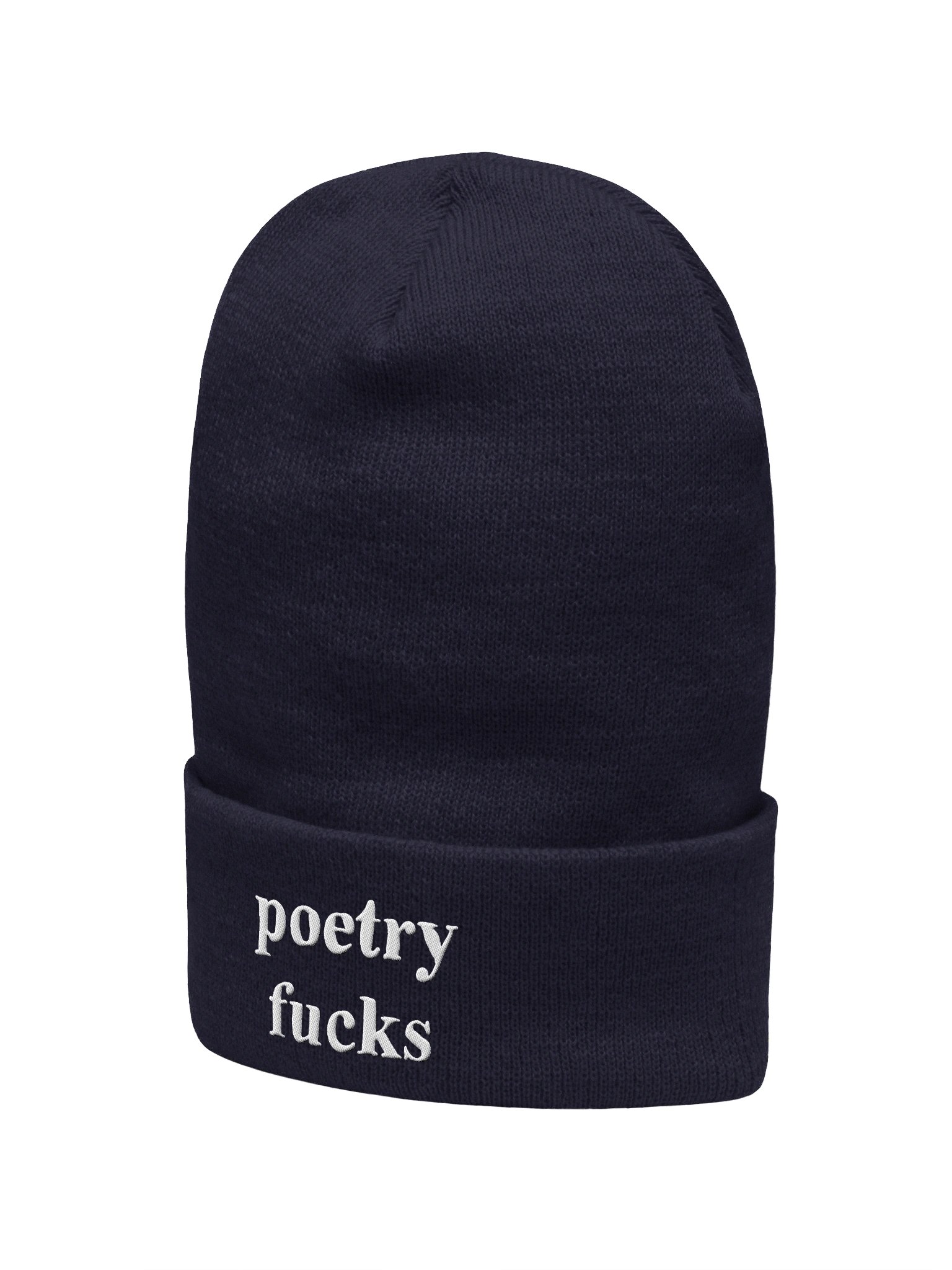 poetry fucks beanie dark colours product image (2)
