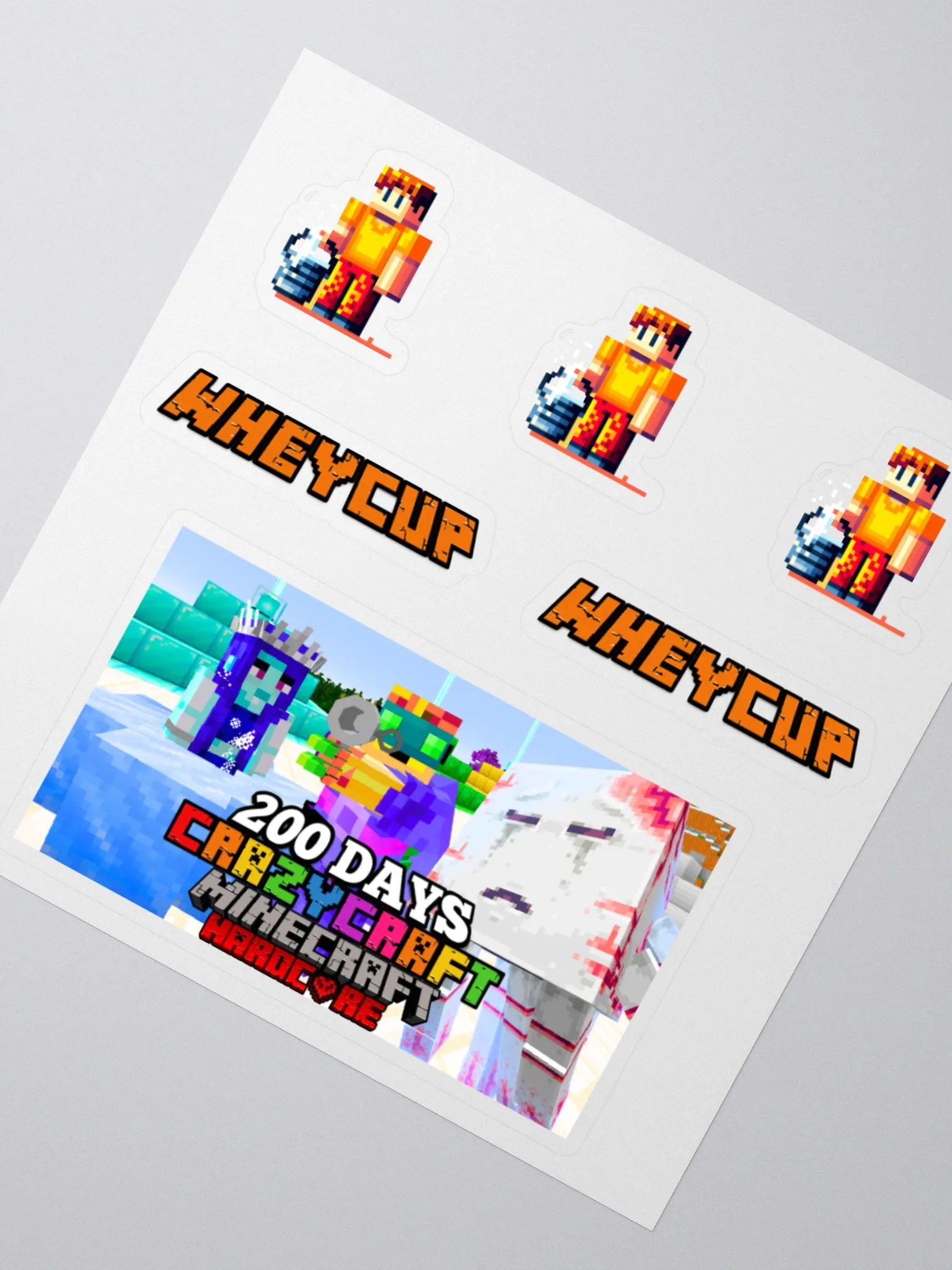 Wheycup CRAZYCRAFT 200 DAYS Sticker Sheet product image (3)