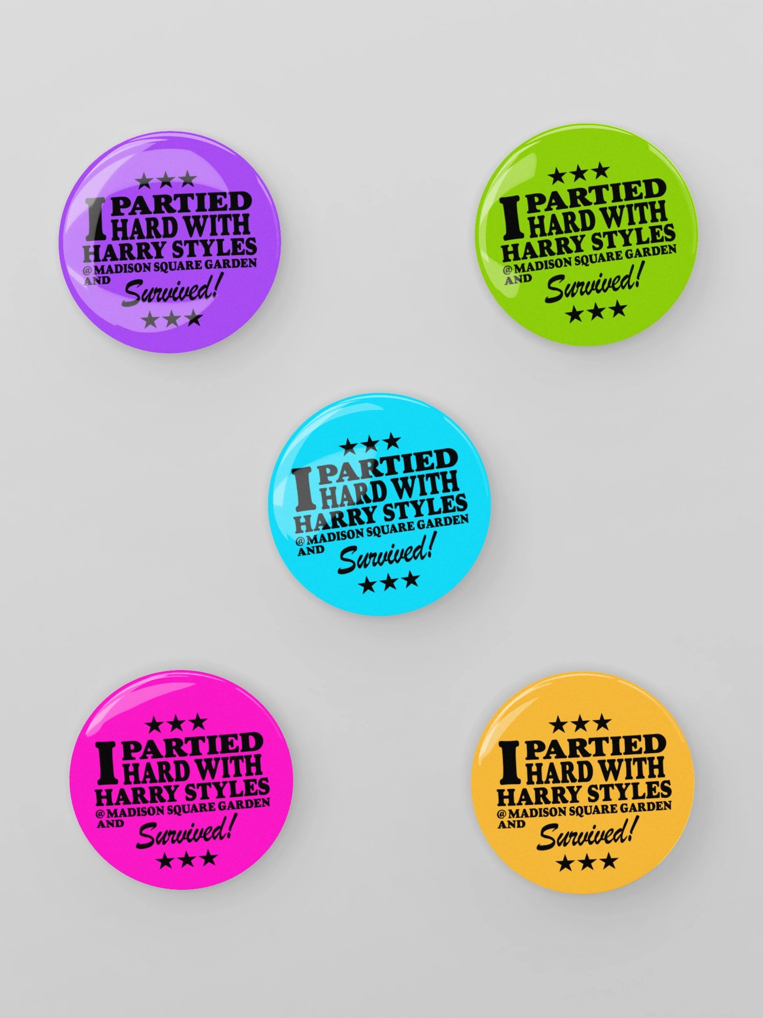 Partied Hard MSG Pin Buttons product image (1)