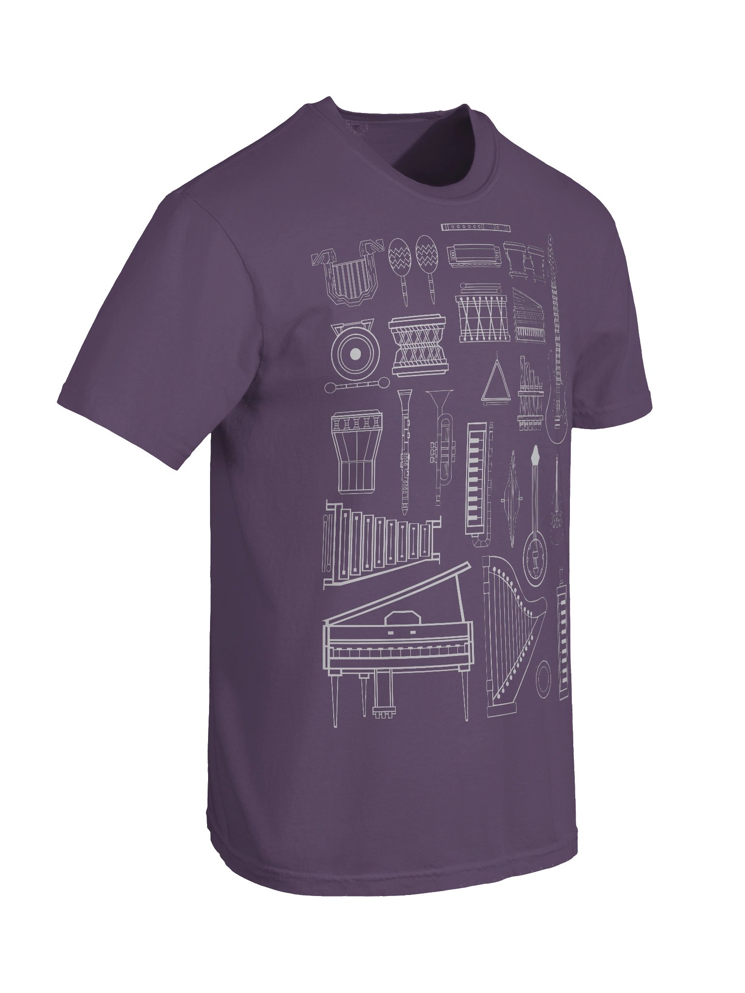 Vintage Musical Instruments Shirt – Retro Music Graphic Tee with Classic Instrument Illustrations product image (67)