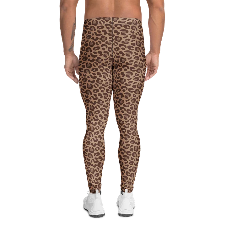 Bold Brown Leopard Skin Men's Workout Leggings product image (2)