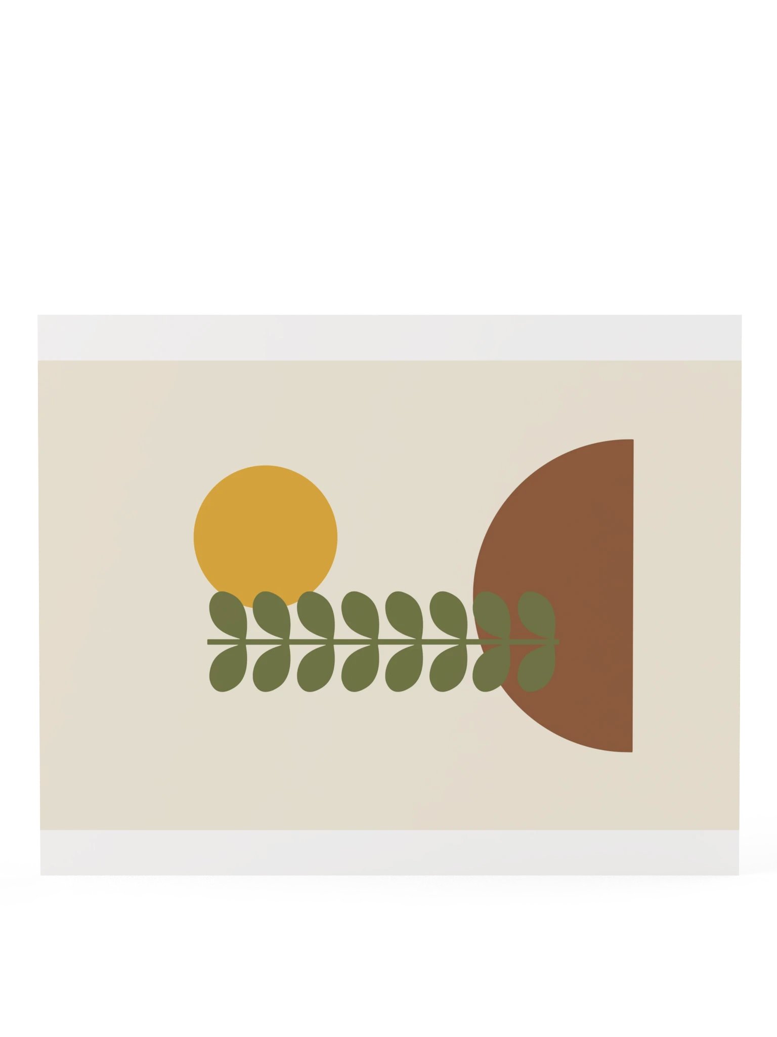 Olive Green Retro Plant Print | Boho Bathroom Wall Art product image (8)