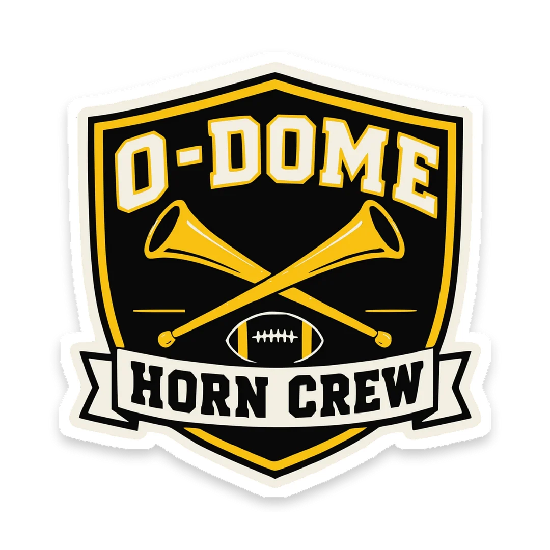 O-Dome Horn Crew Ribbon Crest — Kiss-Cut Sticker