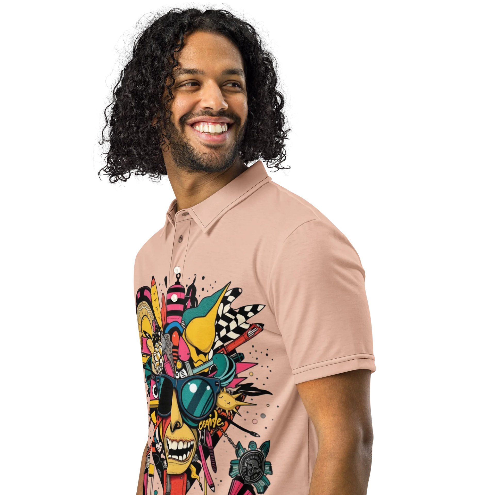 Whimsical Vibes Men's Slim Fit Polo Shirt product image (2)