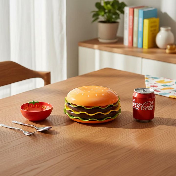 Creative 7-Piece Hamburger Tableware & Snack Storage Set product image (2)