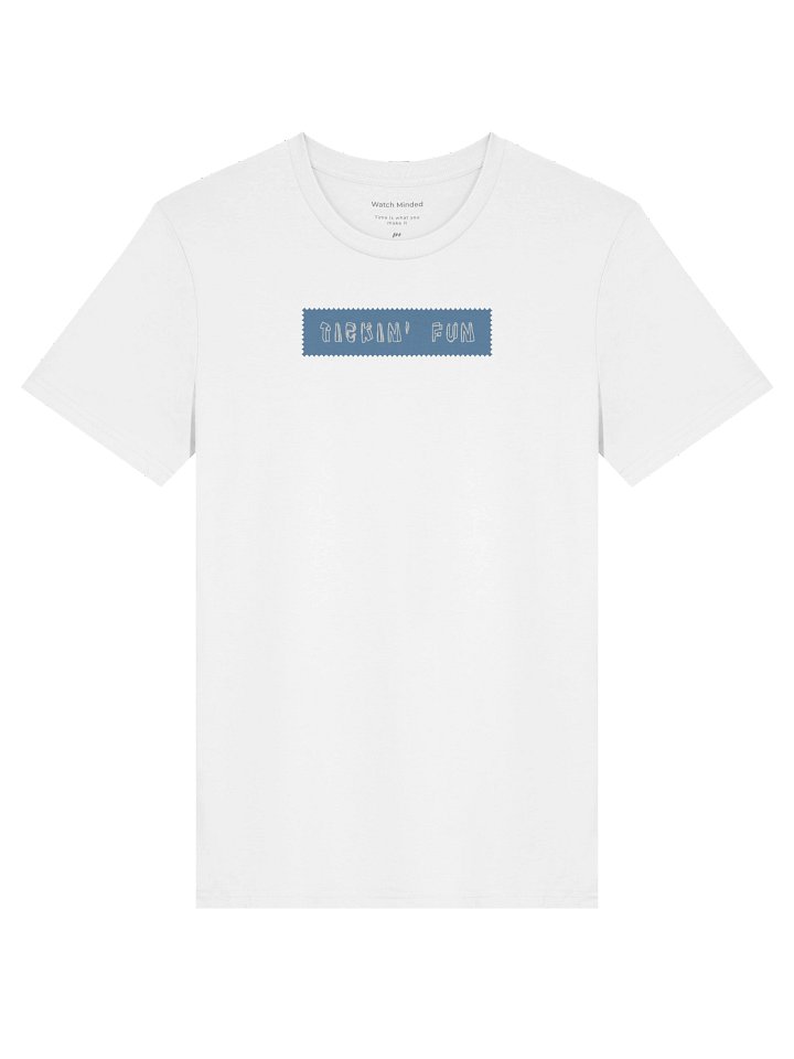 Standard Fit Light Cotton "Tickin' Fun Label" T-Shirt, White product image (1)