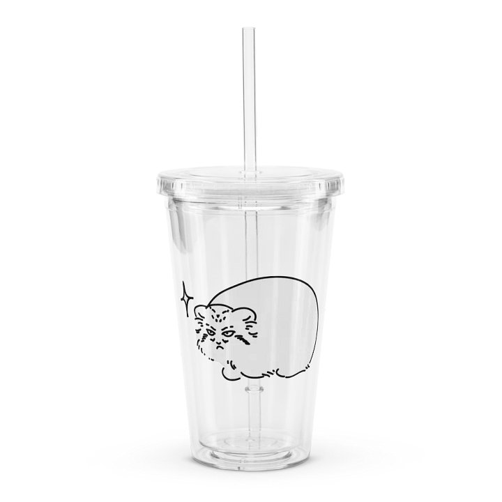 Grumpy Manul - Transparent Cup & Straw product image (1)