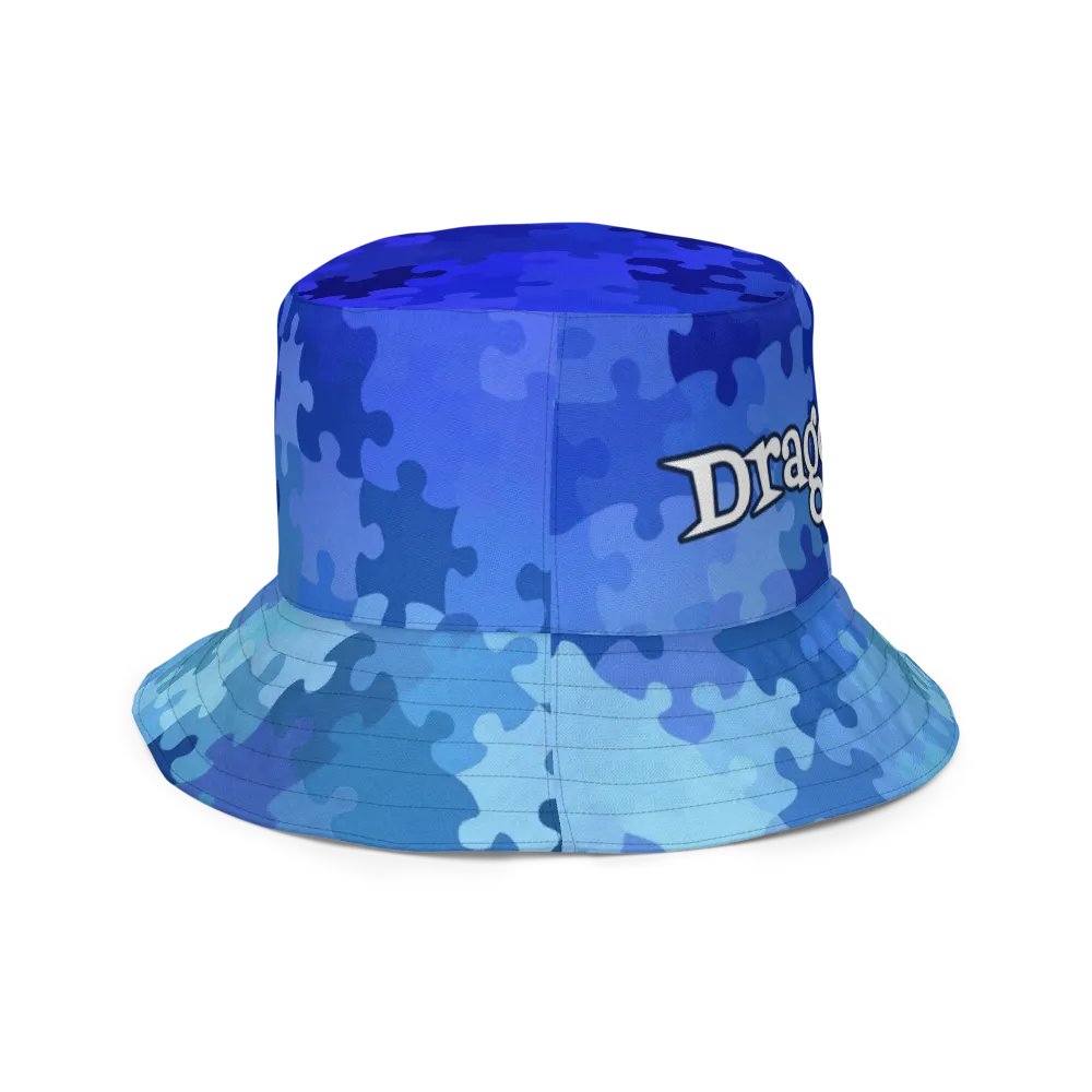 How Puzzling Blue Reversible Bucket Hat product image (7)