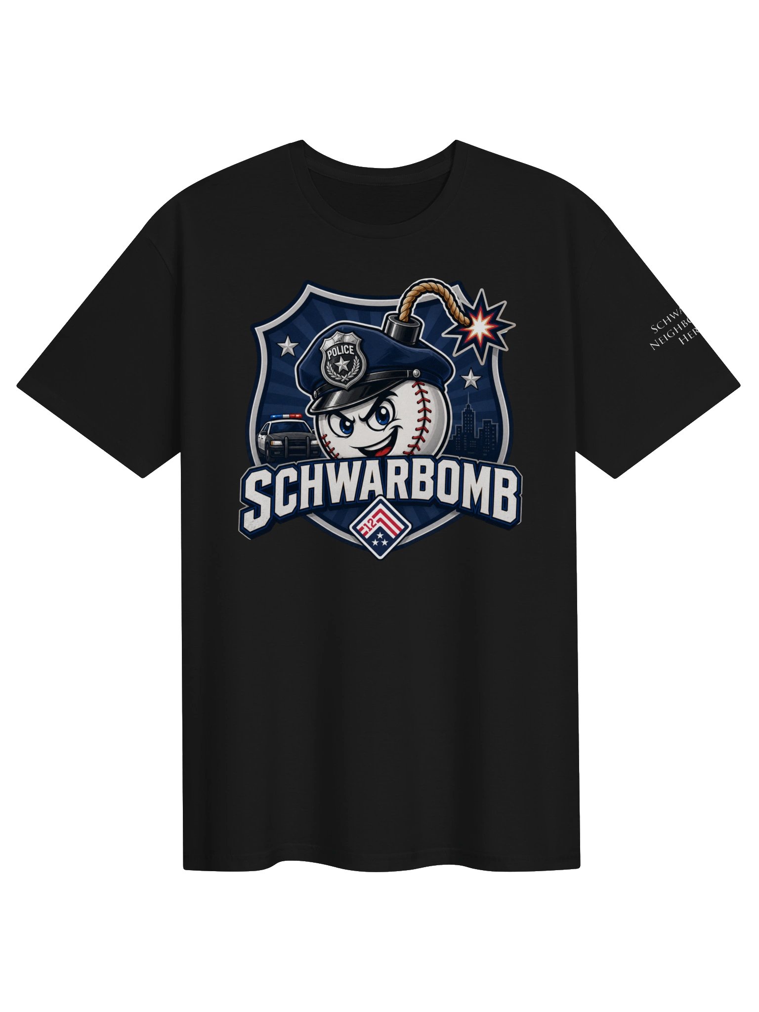 Schwarbomb Buddy ADULT Tee (Police) product image (1)