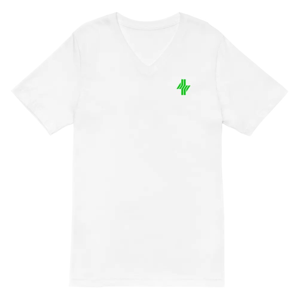 Cowbolt, White V-Neck T-shirt With Small Print product image (1)