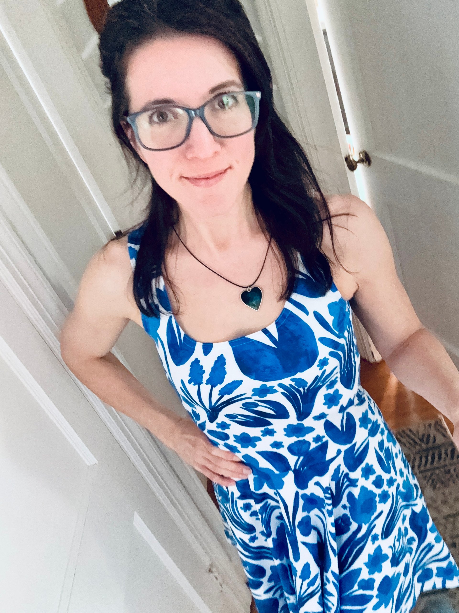 Spring Garden | Blue on White Skater Dress | Monique Faella Designs™ product image (10)