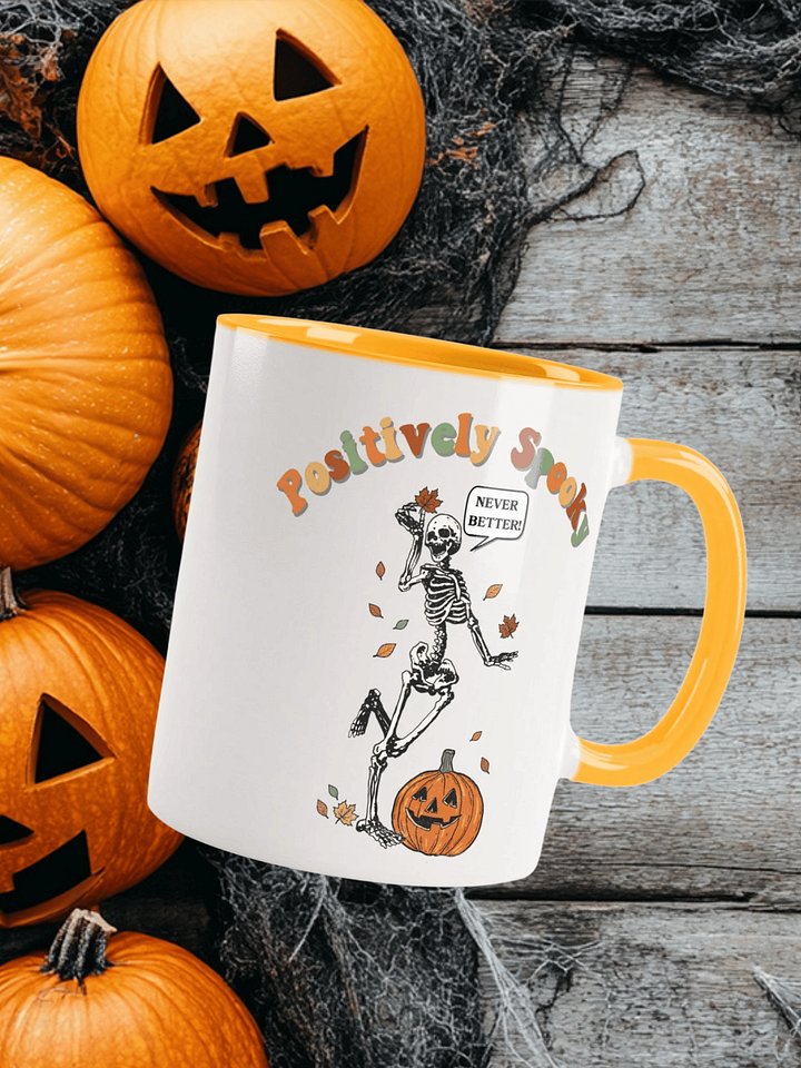 Retro Spooky Skeleton Halloween Color Inside Mug product image (1)