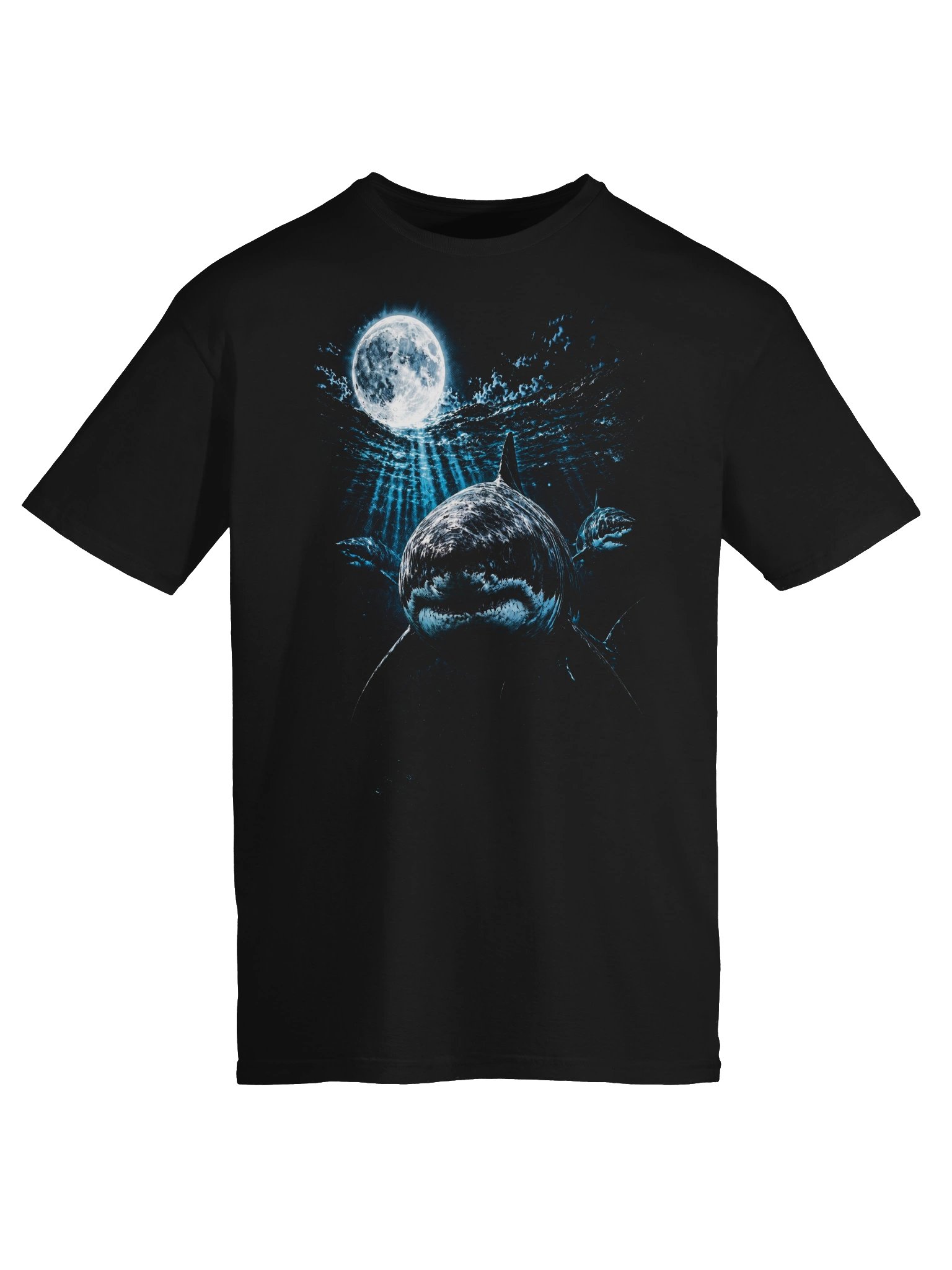 Great White Shark Howling Moon Tshirt | Legendary Wildlife Shirt product image (4)
