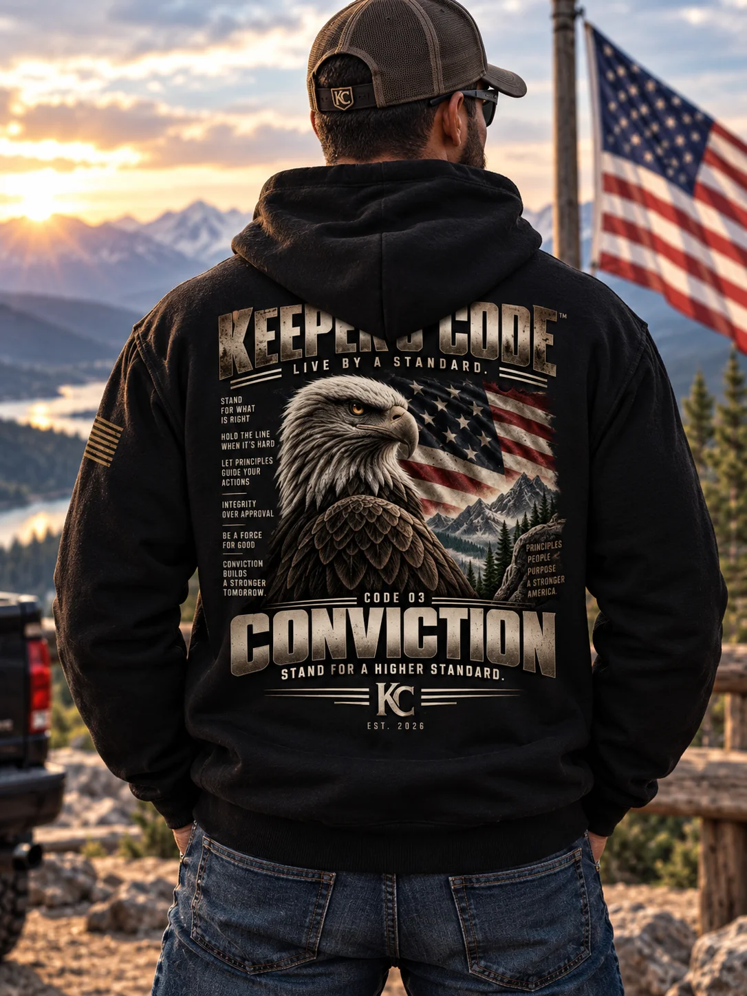 Keeper’s Code™ Men’s CODE 03 Conviction Eagle Hoodie product image (2)