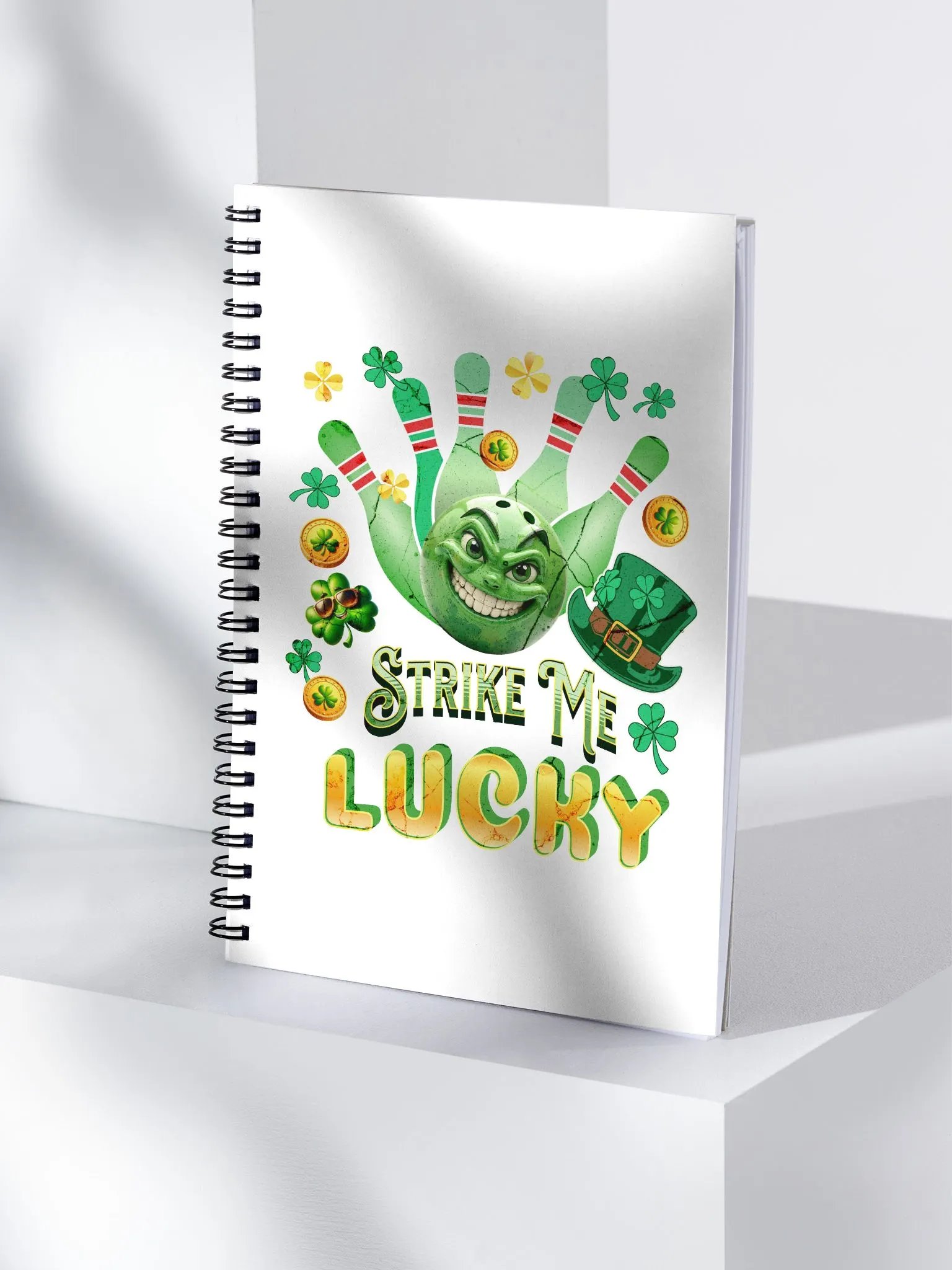 Strike Me Lucky Bowling Spiral Notebook product image (1)