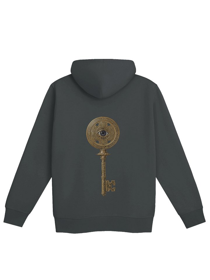 The Gatekeeper’s Key – India Ink Grey Archive Edition (Front & Back Print) | Organic Hoodie product image (2)