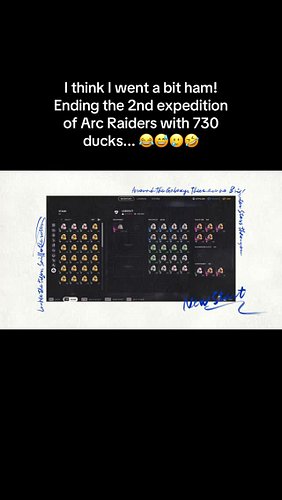 I think I went a bit ham, all legit and no duping at all! Ending the 2nd expedition of Arc Raiders with 730 ducks... 😂😅🥲🤣
#ar...