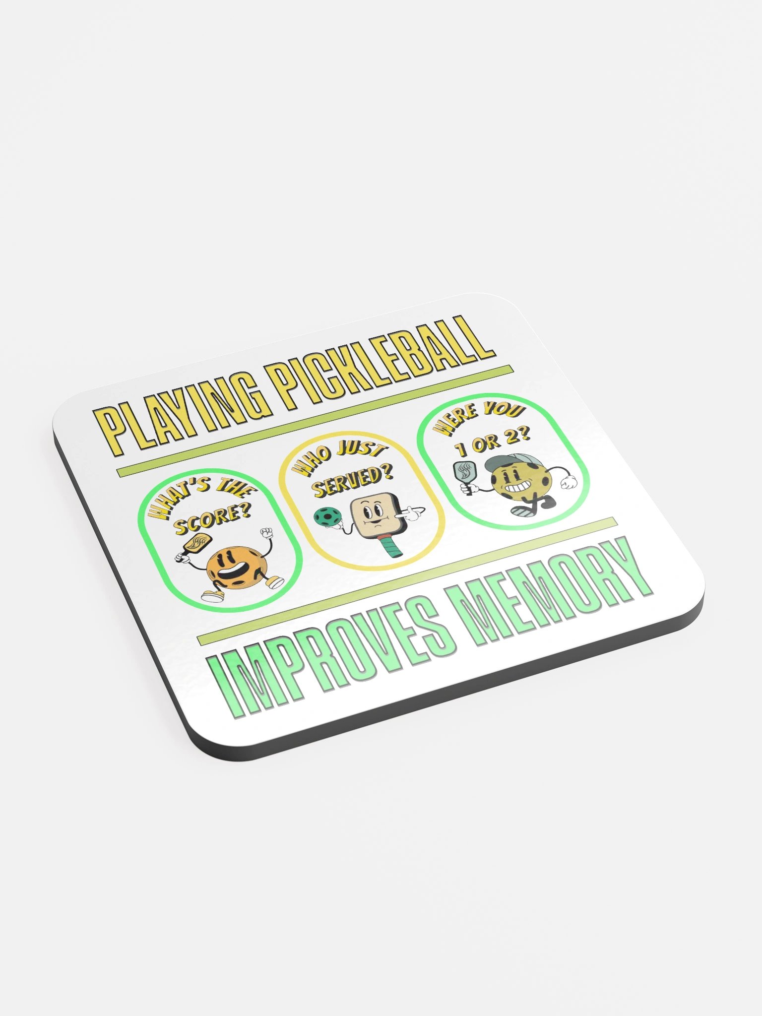 Playing Pickleball Improves Memory Coasters product image (3)