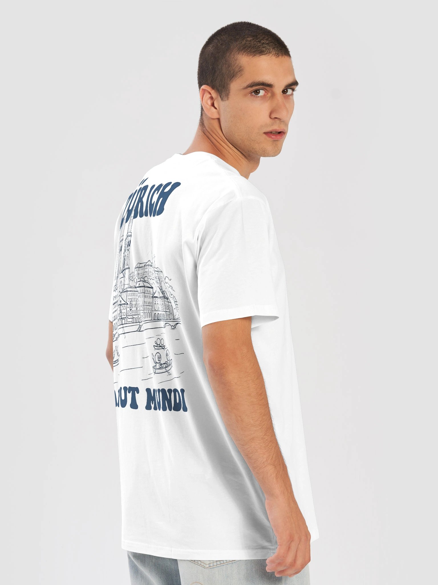 T-Shirt Regular Fit Zurich caput mundi Blue/White product image (8)