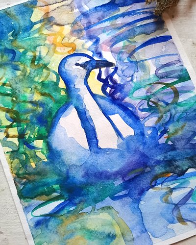 Did you know that swans are Finland's national birds?
DM me to inquire about originals. 

For prints, check the link in the b...