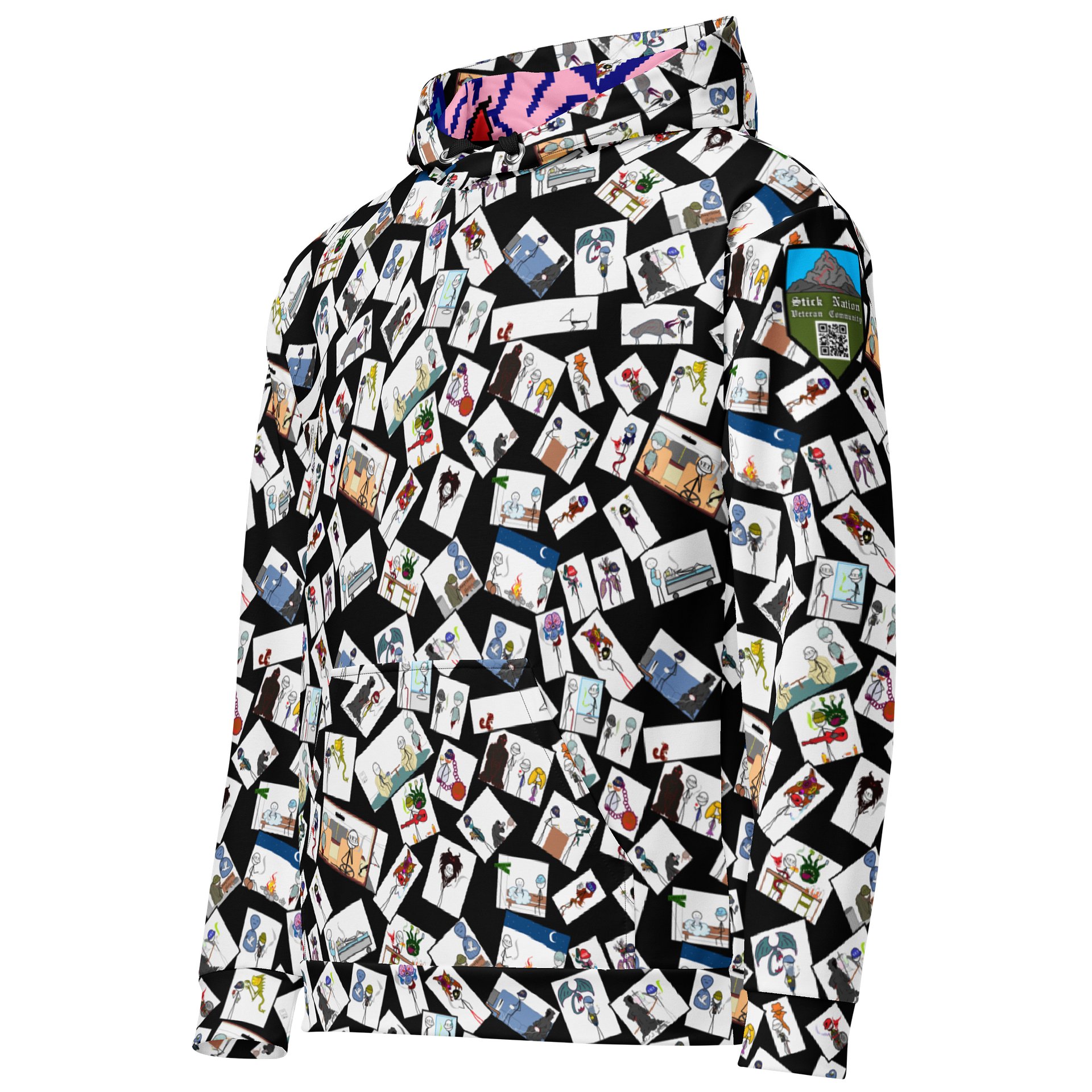 Stick Vet Comic Pannels Hoodie BLK product image (2)
