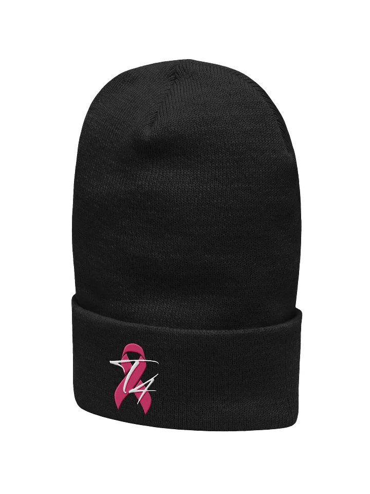 Breast Cancer Ribbon T4 Logo Knit Beanie product image (4)