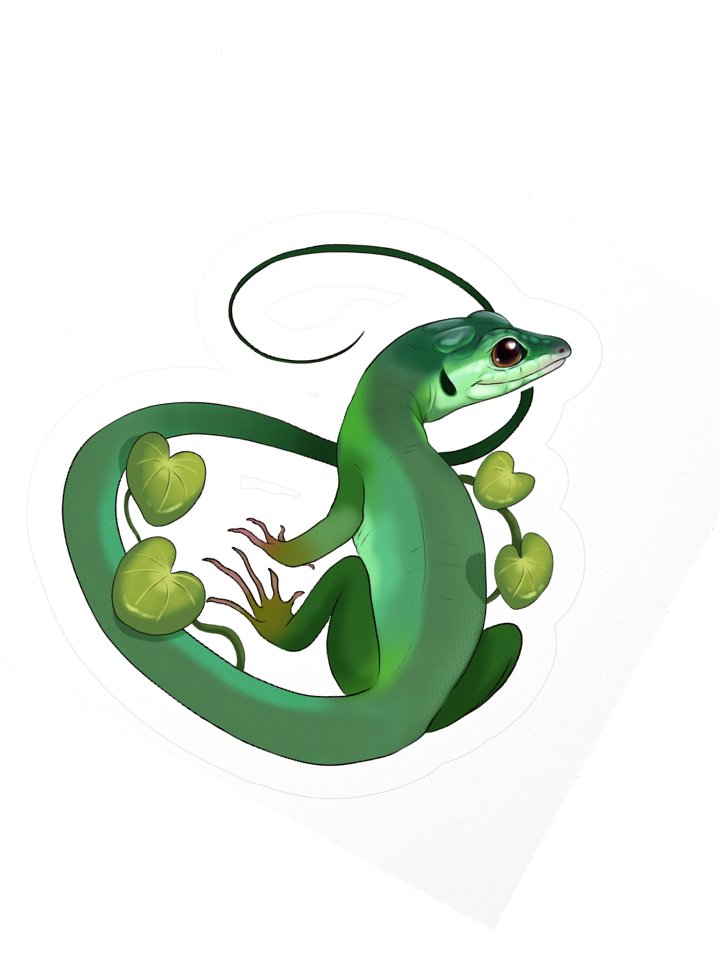 Grass Lizard Kiss Cut Stickers product image (2)
