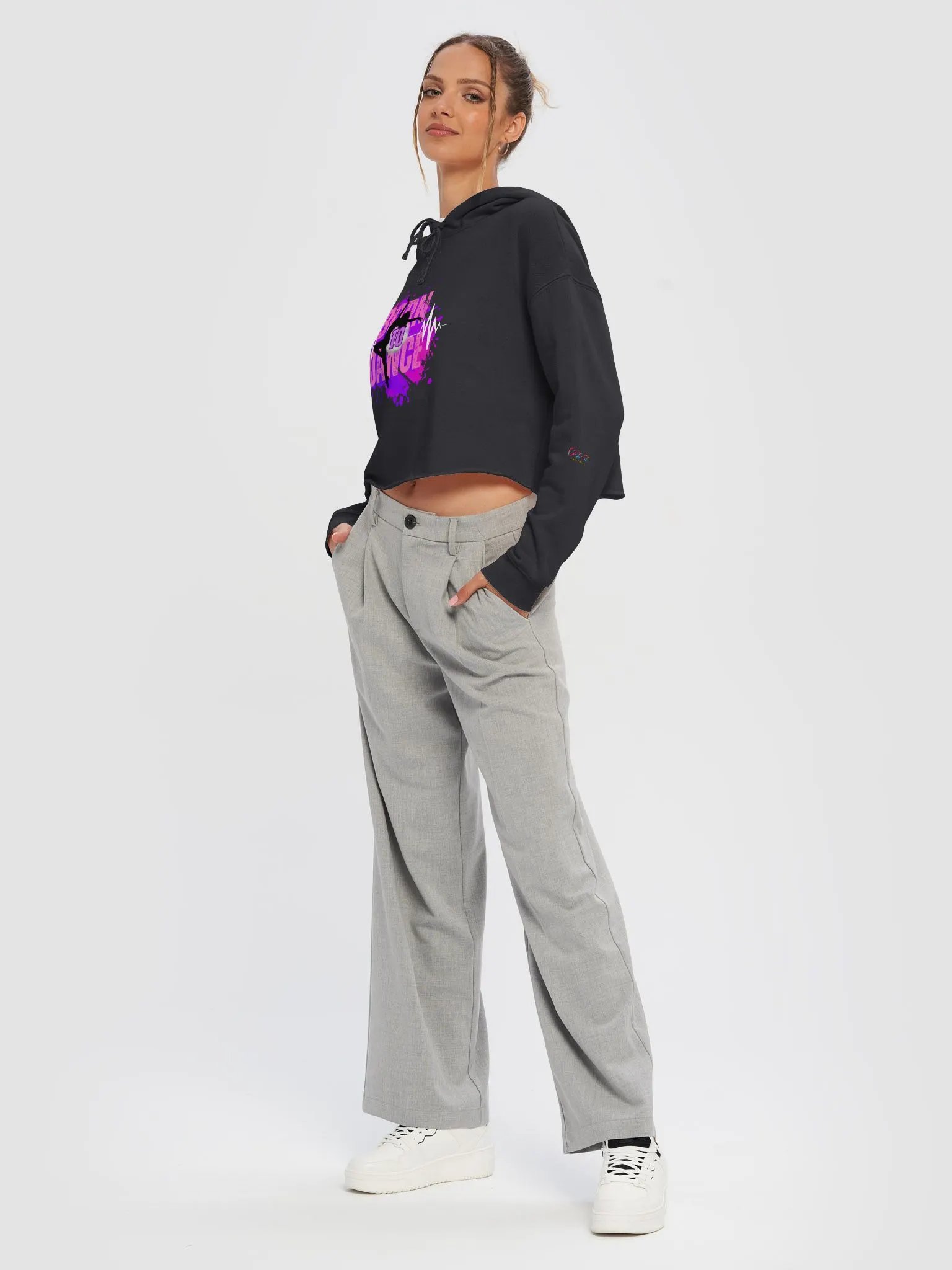 Born to Dance Her Silhouette Lightweight Cropped Hoodie product image (34)