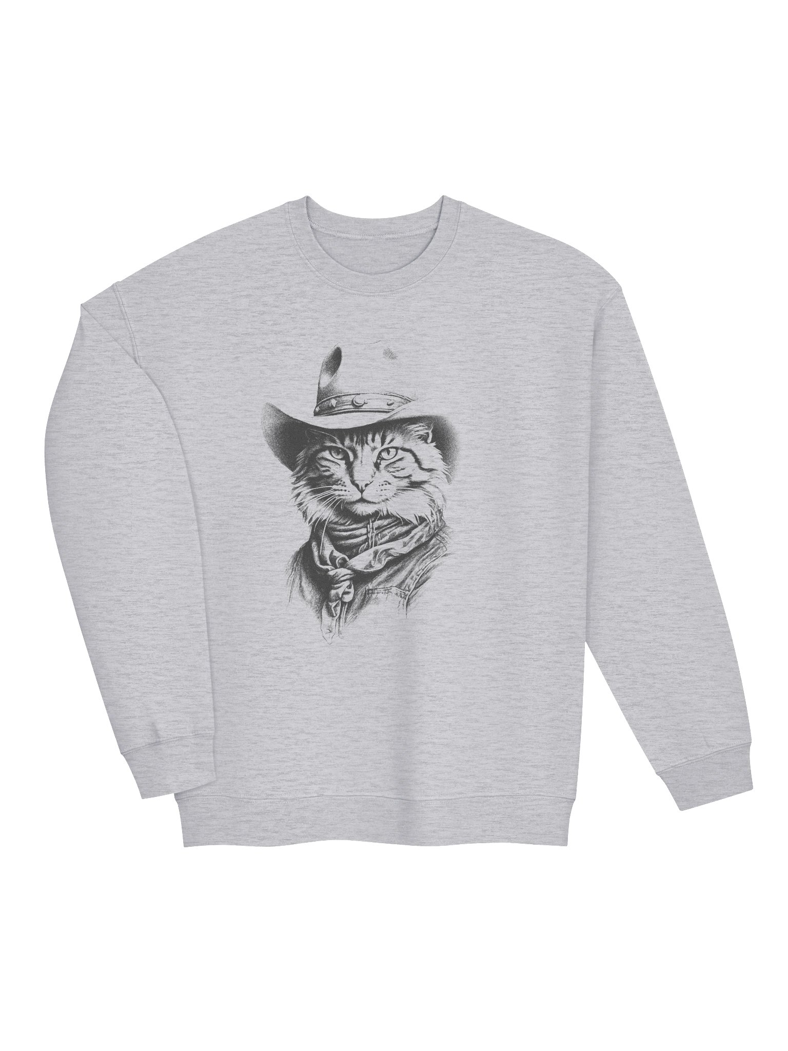 Funny Cowboy Cat Sweatshirt, Vintage Western Cat Crewneck, Cute Cat Lover Gift, Aesthetic Graphic Sweatshirt Unisex product image (3)