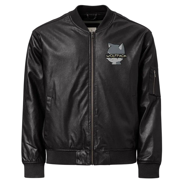 Faux Leather WOLFPACK Jacket (Chibi Wolf) product image (1)