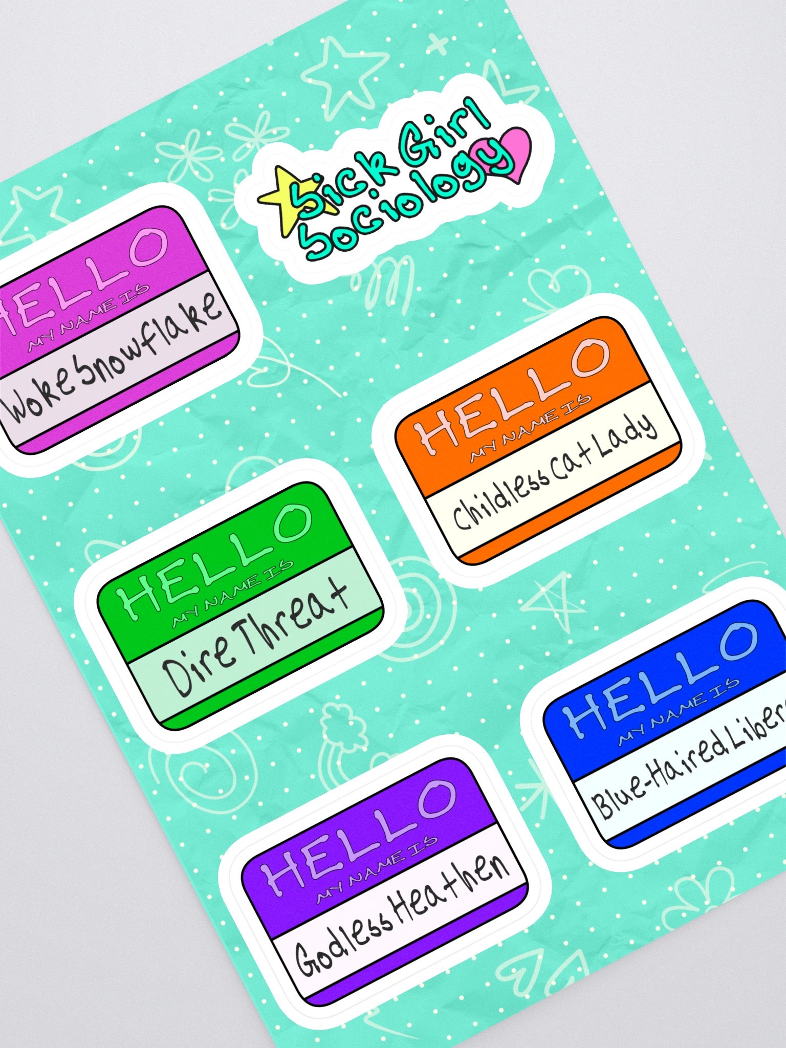 “Hello My Name Is” Kiss Cut Sticker Sheet product image (1)
