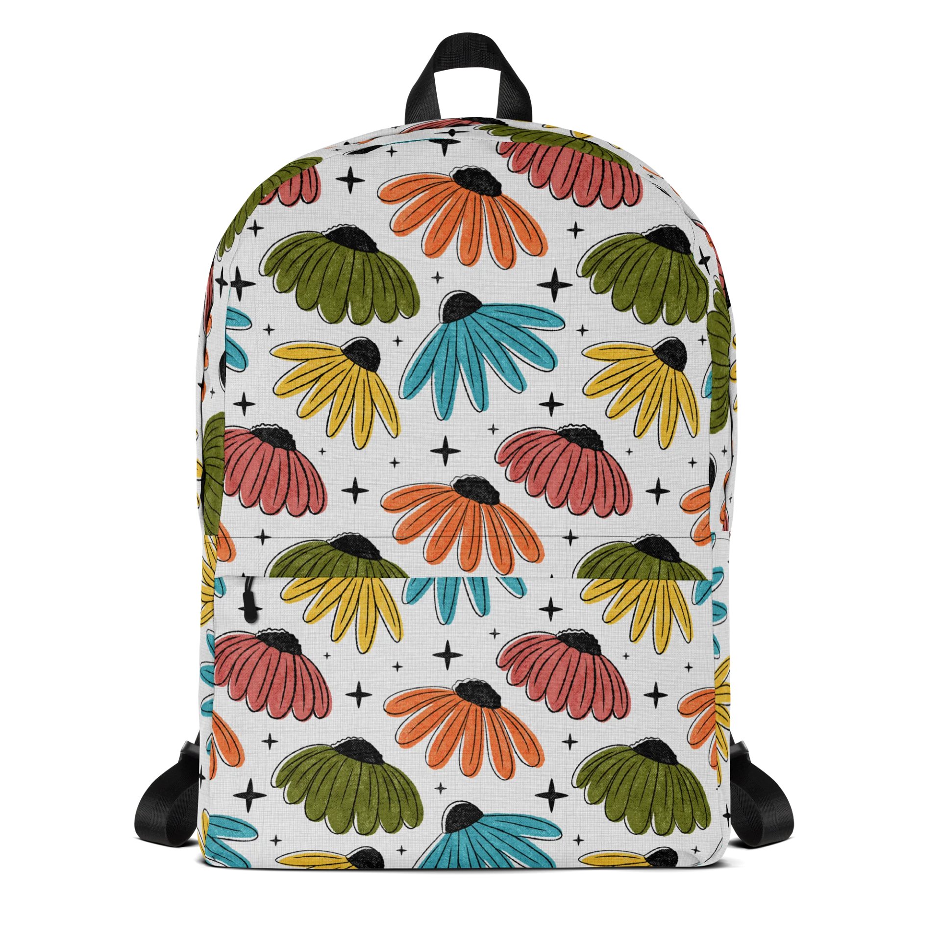 Retro Halftone Coneflowers Backpack product image (1)